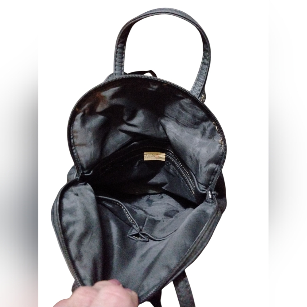 Multi Sac Black Leather Mini Backpack - image 5